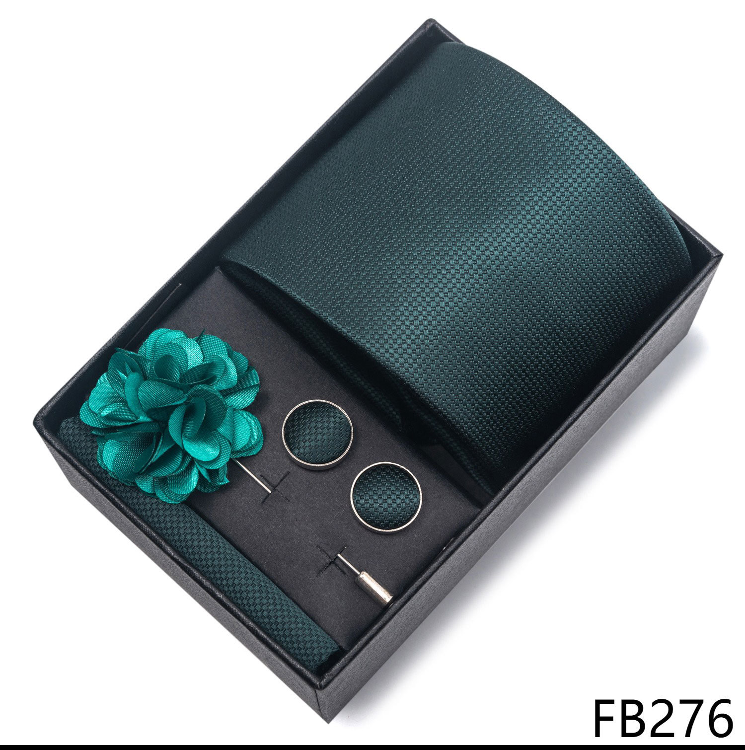 Hochzeits-Bräutigam-Feier Weinrote Krawatte, Herrenanzug-Manschettenknöpfe, Brustblumen-Accessoires-Set-Box_voghion.com
