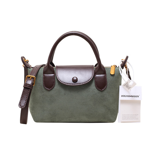 French-style popular matte leather dumpling bag for women,  new Korean version fashionable top-handle bag, versatile crossbody bag