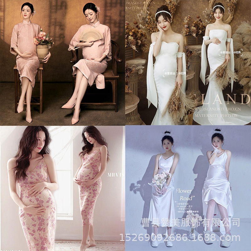 Photo studio new pregnant women photo clothing retro big belly pregnant mommy indoor photo suit clearance does not return clothes