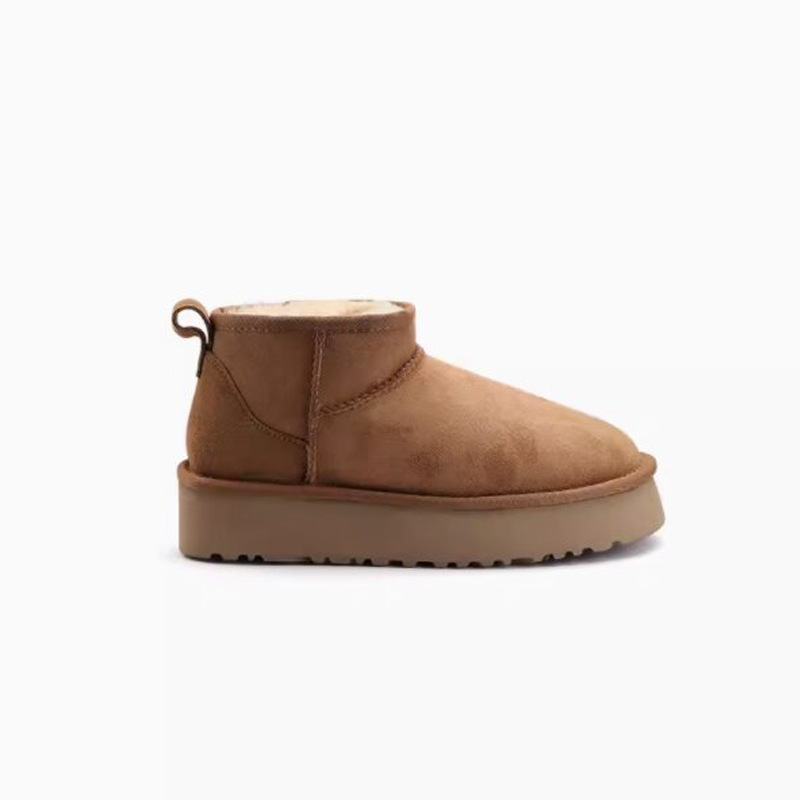 Grava Madre 2024 otoño y invierno nuevo estilo coreano de vello y piel gruesa una cabeza redonda con una base gruesa botas de nieve zapatos de algodón para mujeres
