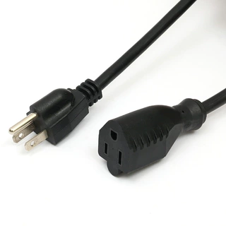 美标3爪公对母延长线 重型耐用款 16AWG 13A 125V 户外防水延长线