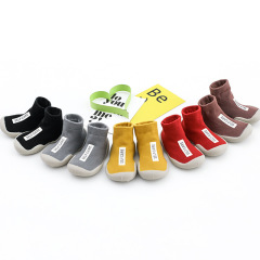 Children's sock shoe mid-calf label floor shoes baby baby first steps shoes