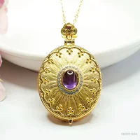 Yuyu натуральный аметист кулон фиолетовый драгоценный камень Guanyin коробка ожерелье антикварные украшения оптом CB3091004