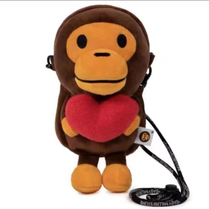 潮牌BABY MILO MOBILE PHONE BAG猴子儿童斜跨包包手机迷你单肩包|undefined