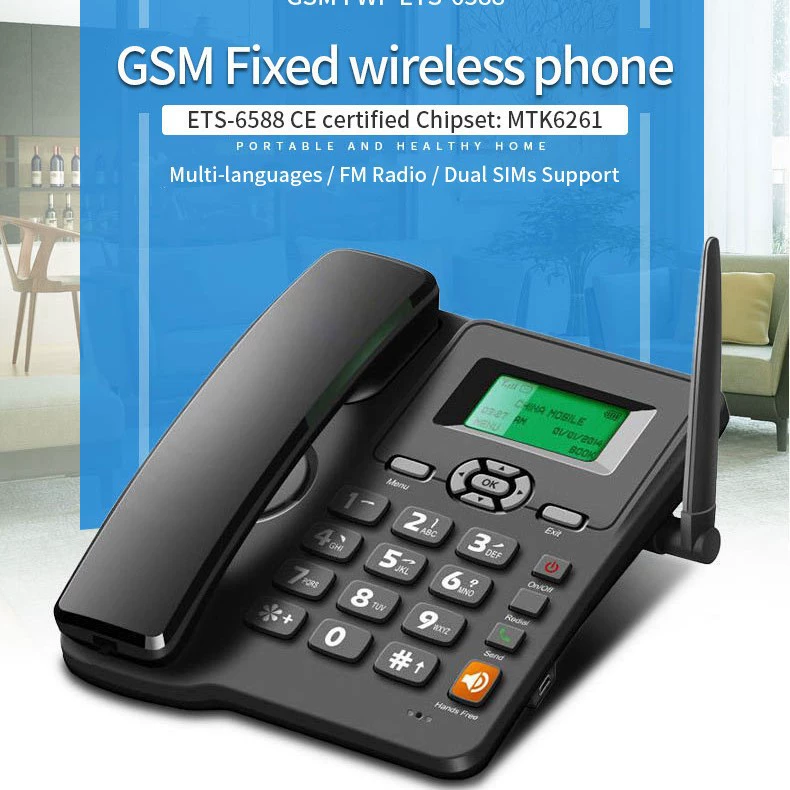 Многофункциональный GSM-телефон с двумя SIM-картами, поддержкой нескольких языков, FM-радио, для дома и офиса, 2G, с функцией стационарной связи