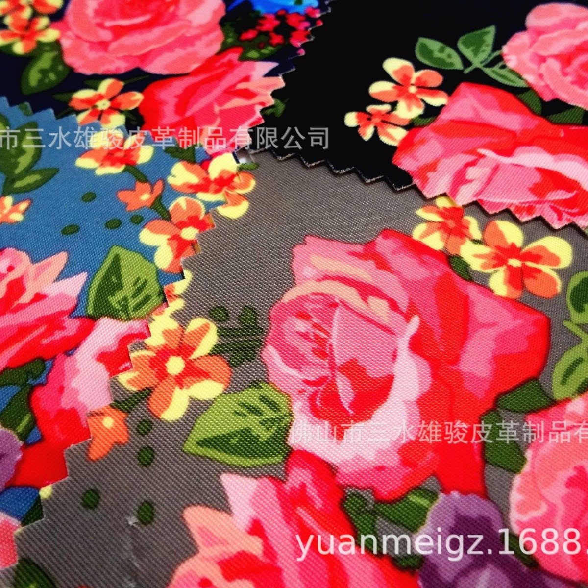 玫瑰花布 优雅箱包布 家居布艺 复合印花防水布 环保牛津布