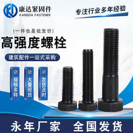 高强度8.8级 10.9级钢结构螺栓  氧化发黑全牙半牙外六角高强度