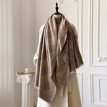 轻奢高级围巾冬季仿羊绒空调披肩长款外搭双面加厚保暖