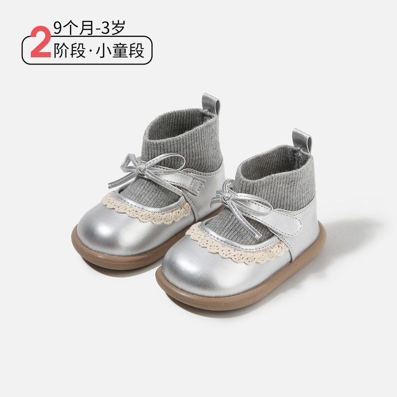 女童袜子鞋潮流法式女宝宝公主鞋子婴儿软底学步小童短靴婴儿皮靴|undefined