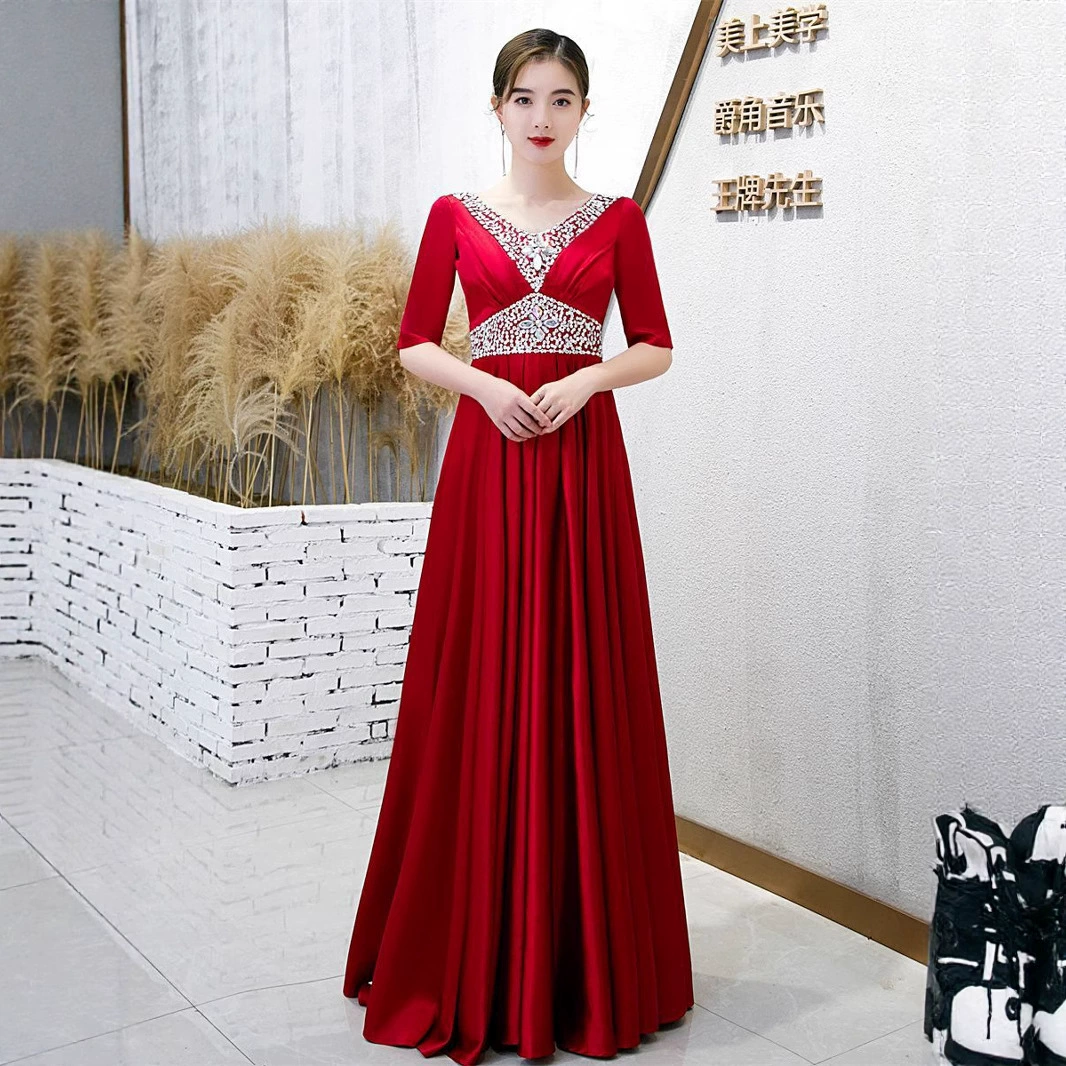 Новое платье для хора, длинная юбка для взрослых, среднего и пожилого возраста, одежда для выступлений, ведущий хора, сценический костюм