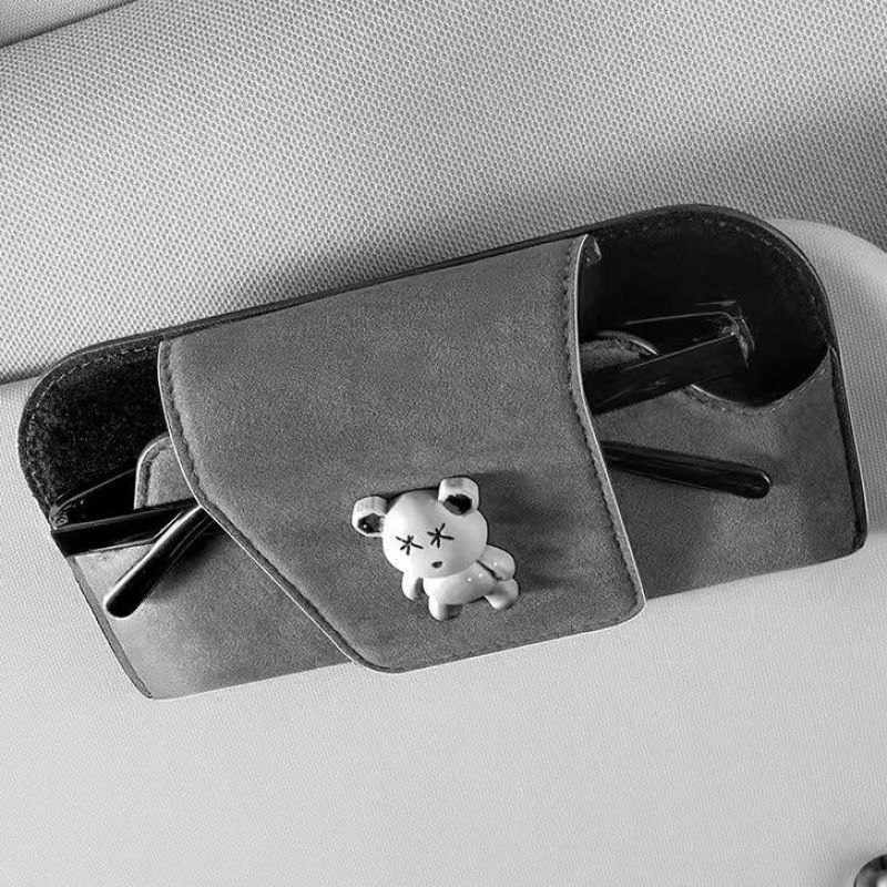 Glasses Case Sun Visor Glasses Holder Car Driver's Sunglasses Holder Sunglasses Storage Box Glasses Frame Cross-Border Hot Sale