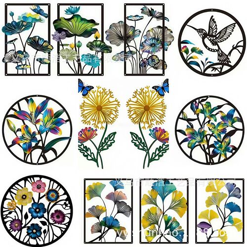 Cross-border iron wall hanging wall decoration metal decorative creative craft iron painting simple wall decoration living room silhouette wall decoration