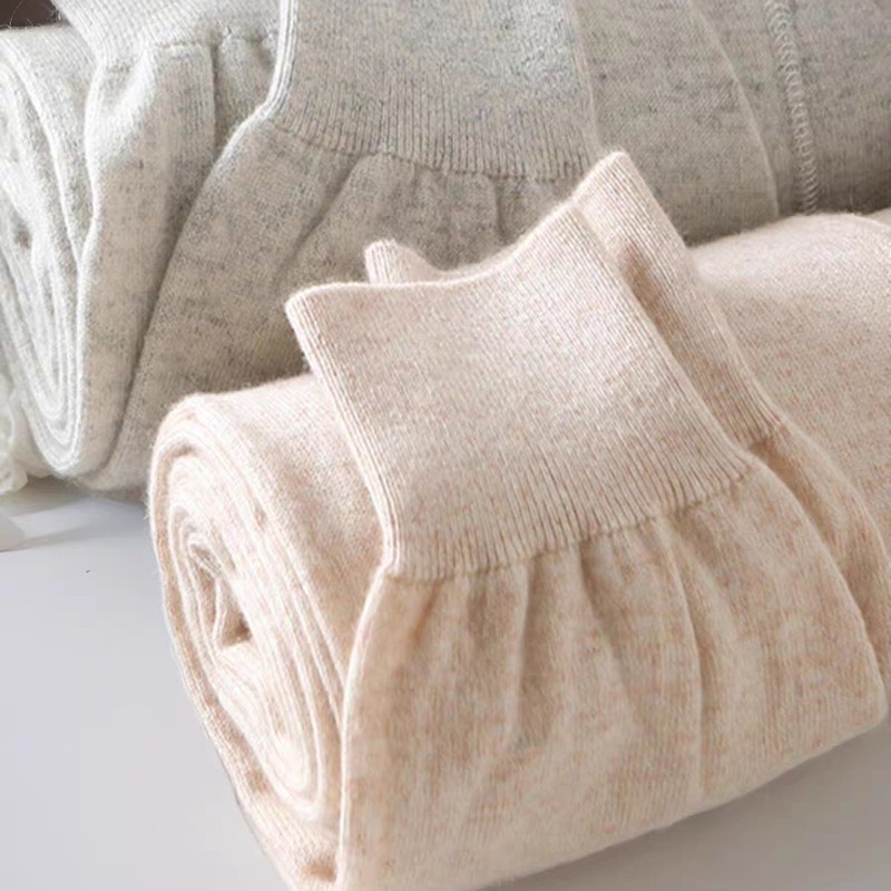 Cashmere Pants for Men and Women, Thin and Thickened Thermal Underwear, Wool Pants, High-Waisted Leggings for Autumn and Winter