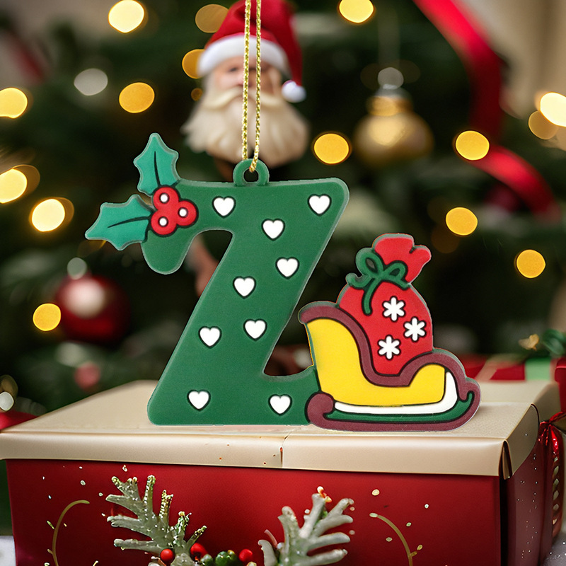 国境を越えて起爆した26種類のアルファベットクリスマス装飾品クリスマスツリーのペンダントpvcソフトパーティ卸売り|undefined