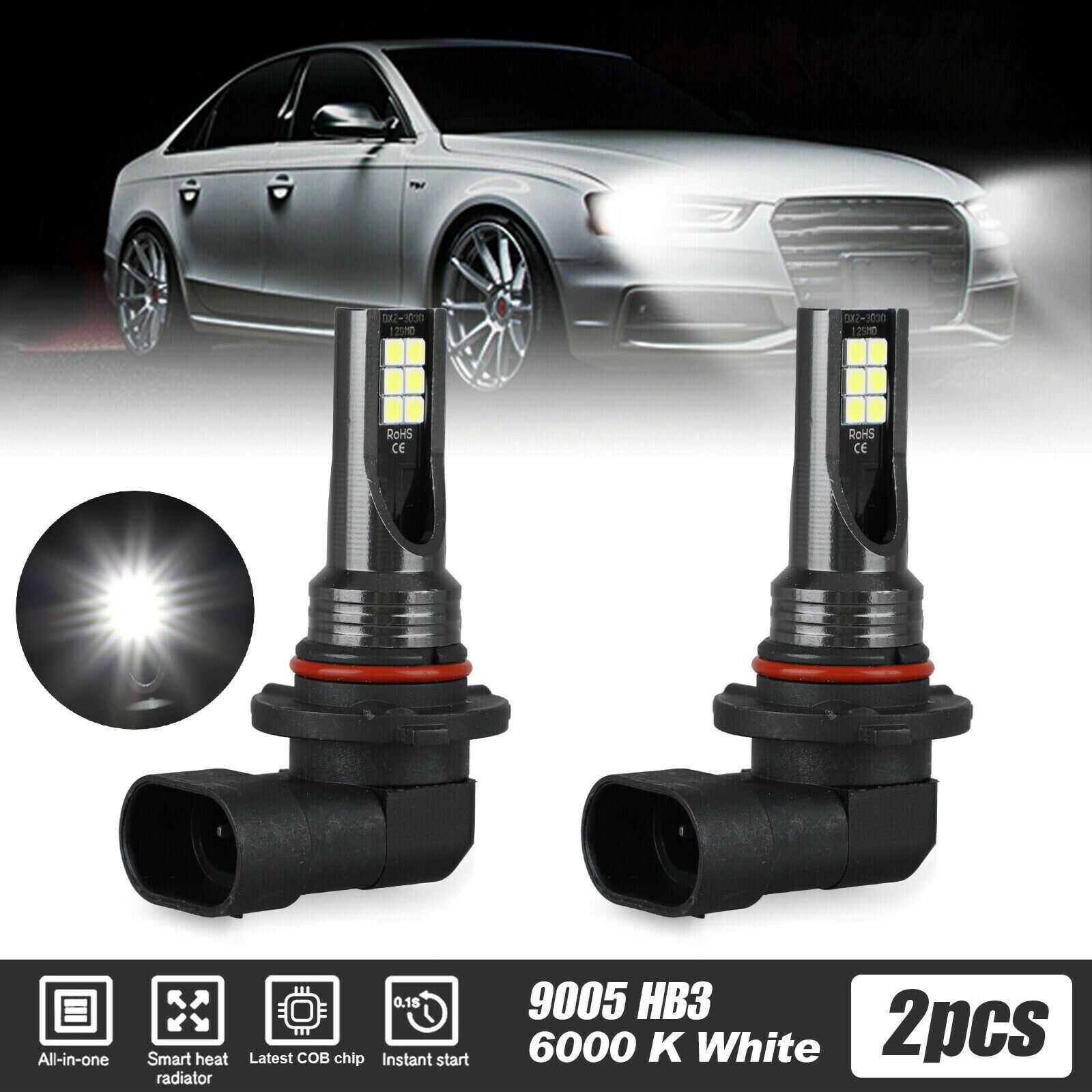 Factory Direct Sales 9005 9006 12Smd 110W Led Fog Light Car Headlight Dc12V-24V