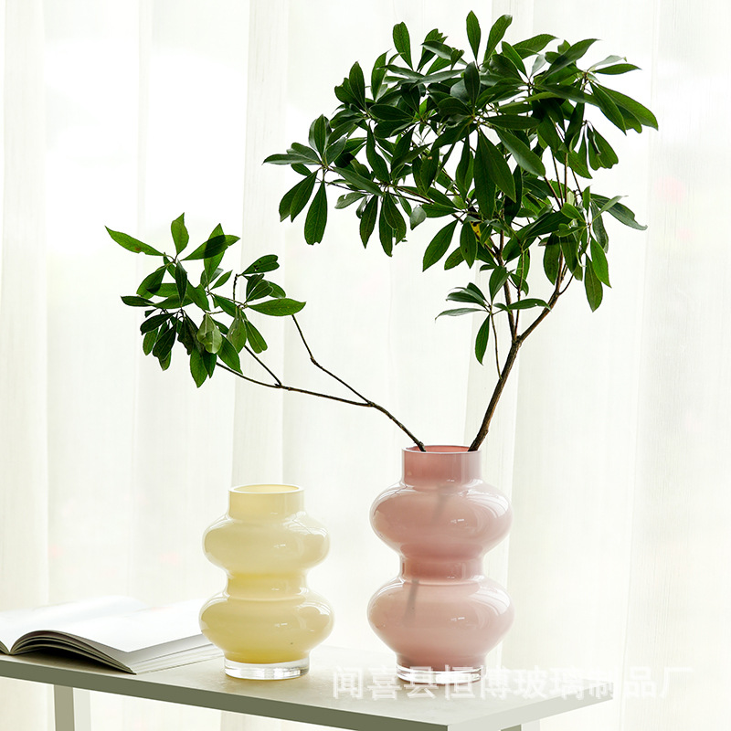 Nordic simple Gran Luz de alta apariencia florero de vidrio de lujo sala de estar arreglo de flores hidropónico casa decoración del piso adornos