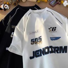 明星同款lemanism夏季美式复古T恤短袖短袖男插肩袖运动宽松体恤