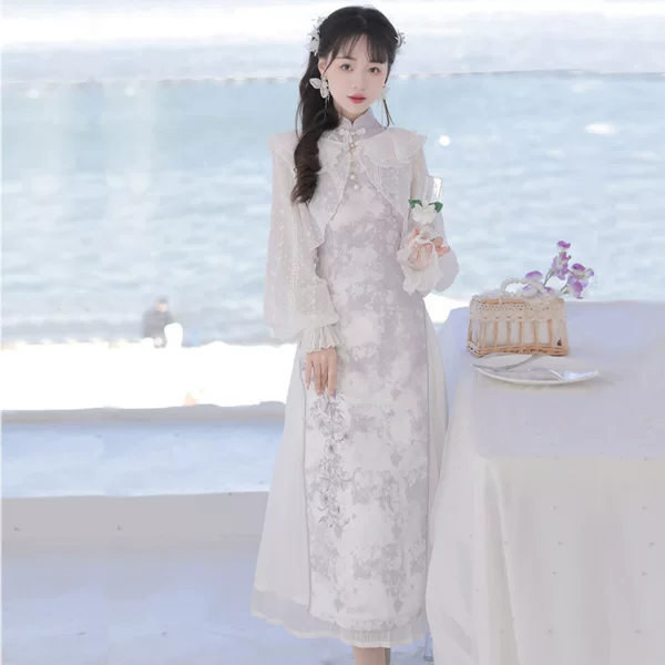 2026 Original Design New Model Lingxiao Chinese Style Retro Daily Embroidered Han Element Cheongsam Set 8547