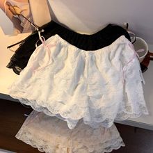 南瓜裤性感蕾丝打底裤女夏季防走光纯欲蛋糕裙中腰裤短裤女生