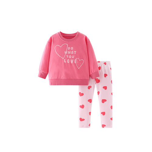 Malwee girls suit autumn new European and American children's casual long-sleeved home clothes two pieces