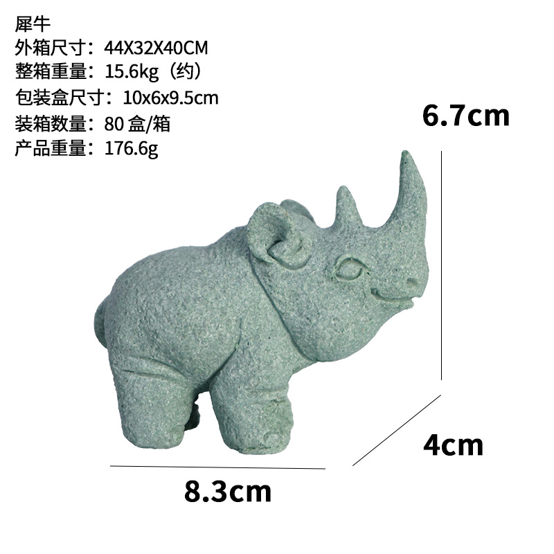 Decoración de entrada de muebles para el hogar Zen Xinzhong nuevo producto transfronterizo imitación piedra Tangma elefante rinoceronte hipopótamo pecera decoración de paisaje