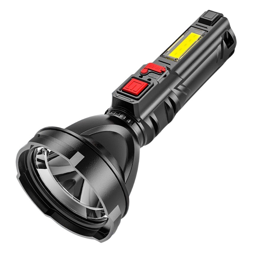 Transfronteriza nueva linterna de luz fuerte al aire libre led cob Portátil luz lateral USB recargable del hogar de alta potencia linterna