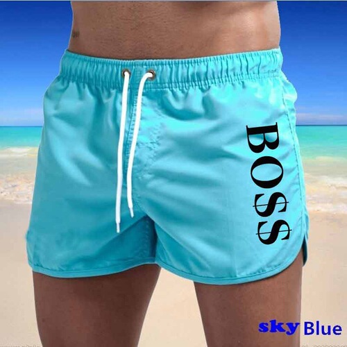 2024 AliExpress New Men's Fashion Beach Shorts Polyester Quick-Dry Multicolor Sports Men's Three-Quarter Shorts