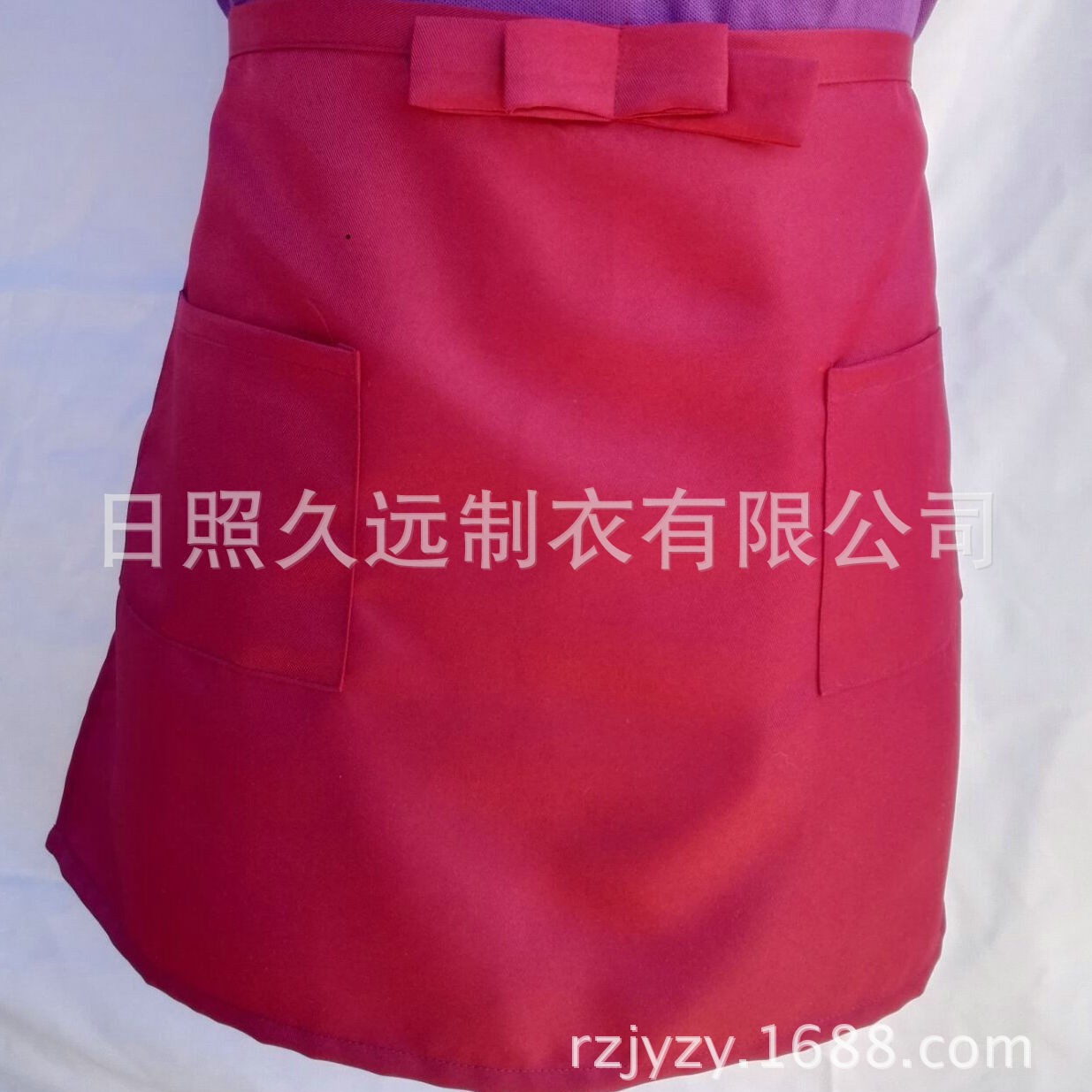 Camarero delantal medio-longitud hotel restaurante cocina Chef negro delantal camarero cintura corta mujeres