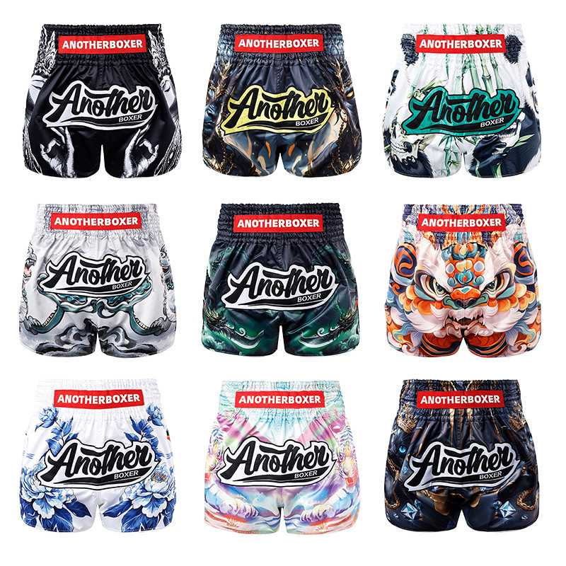 2025 New Multi-Color Boxing Shorts Muay Thai Boxing Competition Training Sanda Clothing Wholesale Shorts European Size Multi-Style