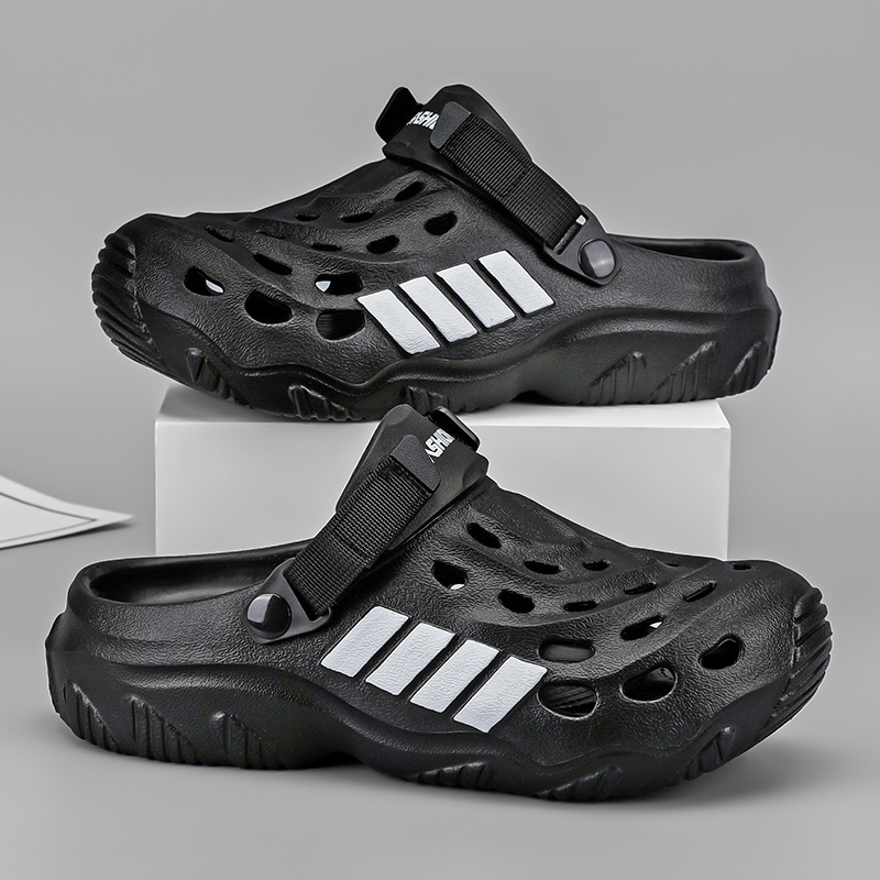 Croc Shoes Men's New Summer Anti-Slip, Anti-Odor, Wear-Resistant, Breathable Mesh Shoes, Waterproof Outdoor Driving and Work Slippers and Sandals