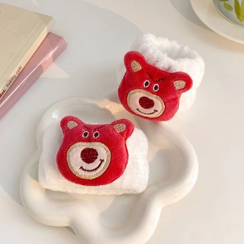 Nuevo producto de dibujos animados muñequera especial para lavar felpa lindo oso de dibujos animados lavando la cara muñequera impermeable y absorbente
