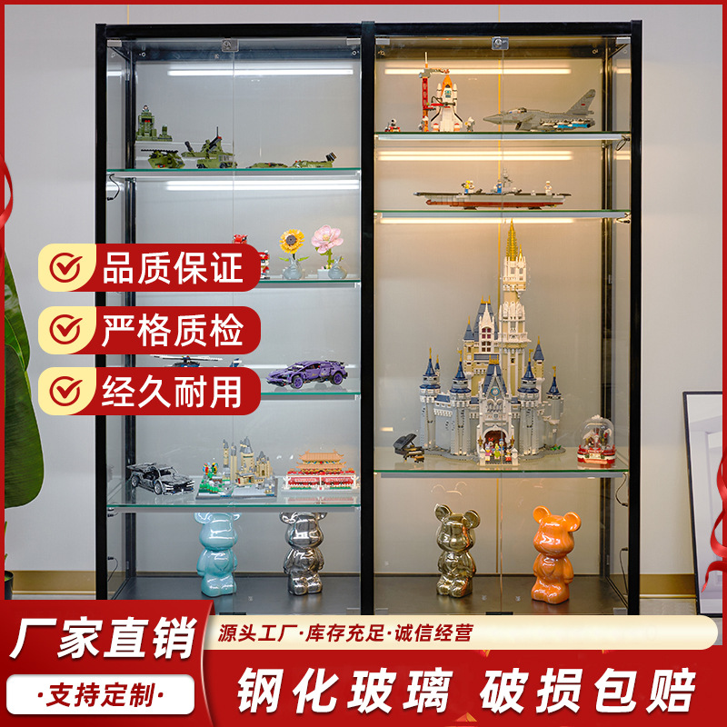 新品玻璃展示柜盲盒乐高手办展柜家用透明玻璃礼品收纳柜模型柜