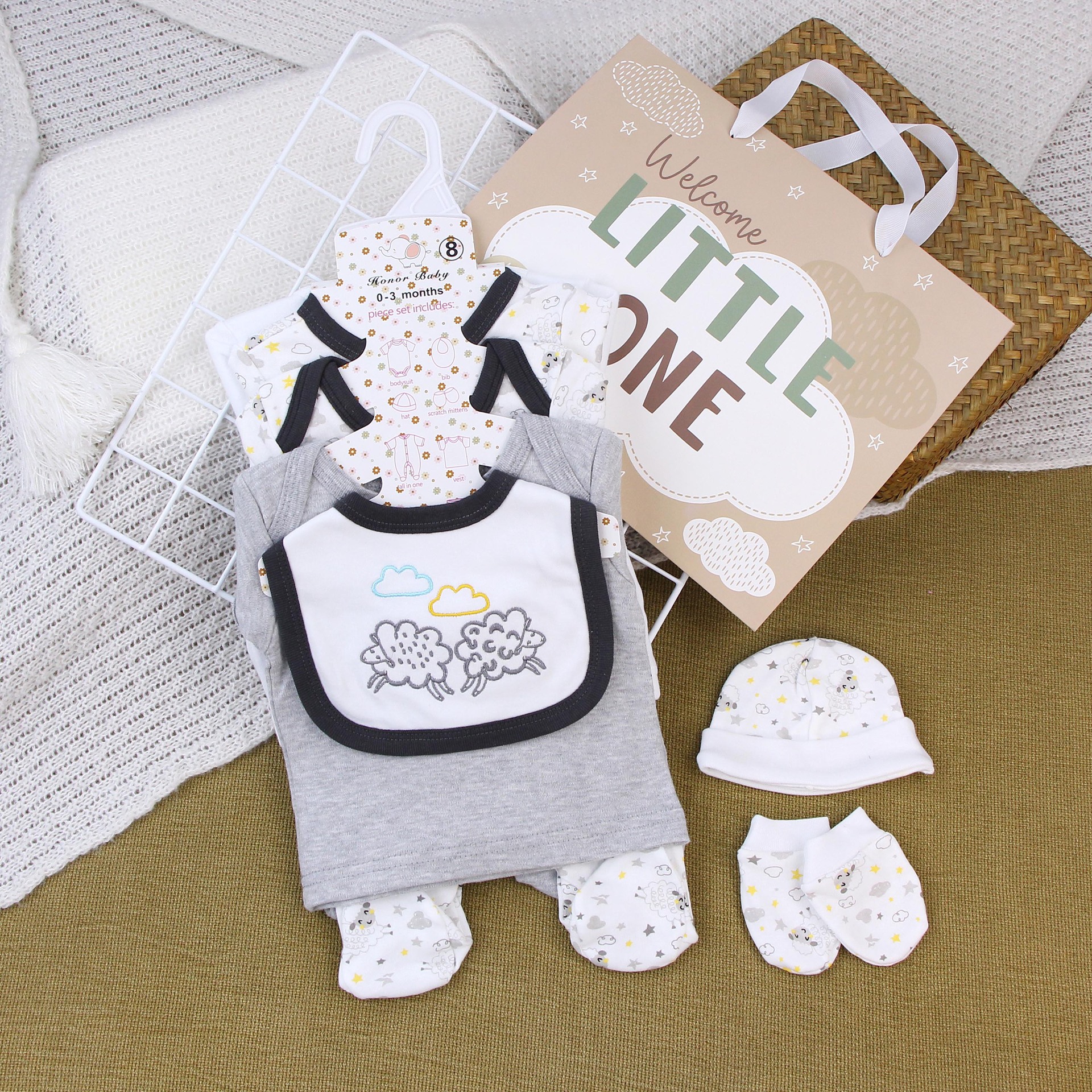 Caja de regalo de recién nacidos, ropa de escalada unida, ropa de algodón, ropa de bebé de luna llena, ropa de bebé para hombres y mujeres image 33