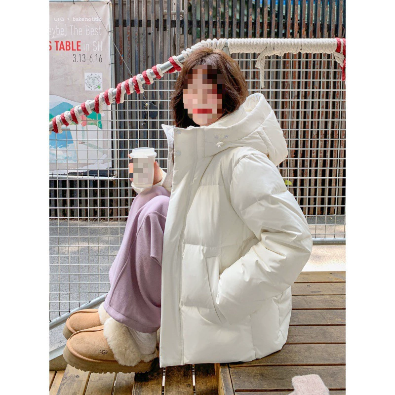 Down jacket, velvet winter hoody, 2024 years, Korean style, for teenagers, loose fit, oversize, increased thickness, duck down
