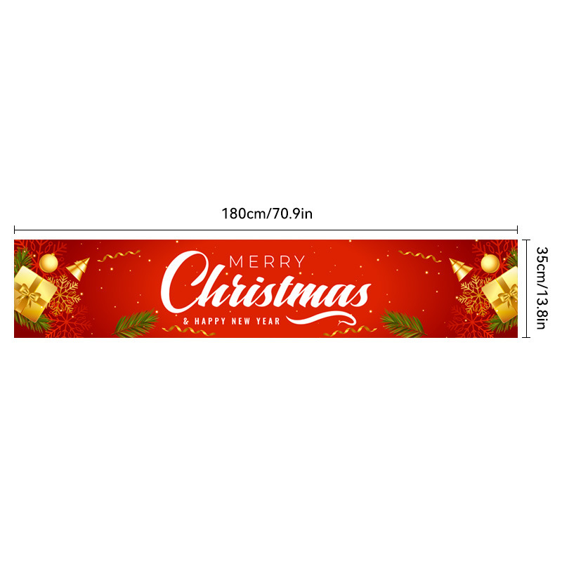 新しいクリスマステーブルクロス用品ポリエステルオックスフォード布テーブルフラグクリエイティブクリスマステーブルフラグテーブル装飾プリントフラグ|undefined