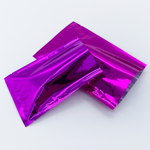 Factory direct supply of color aluminum foil flat pocket facial mask foot patch packaging bag scented tea medicinal powder aluminized blind bag three-side sealing bag