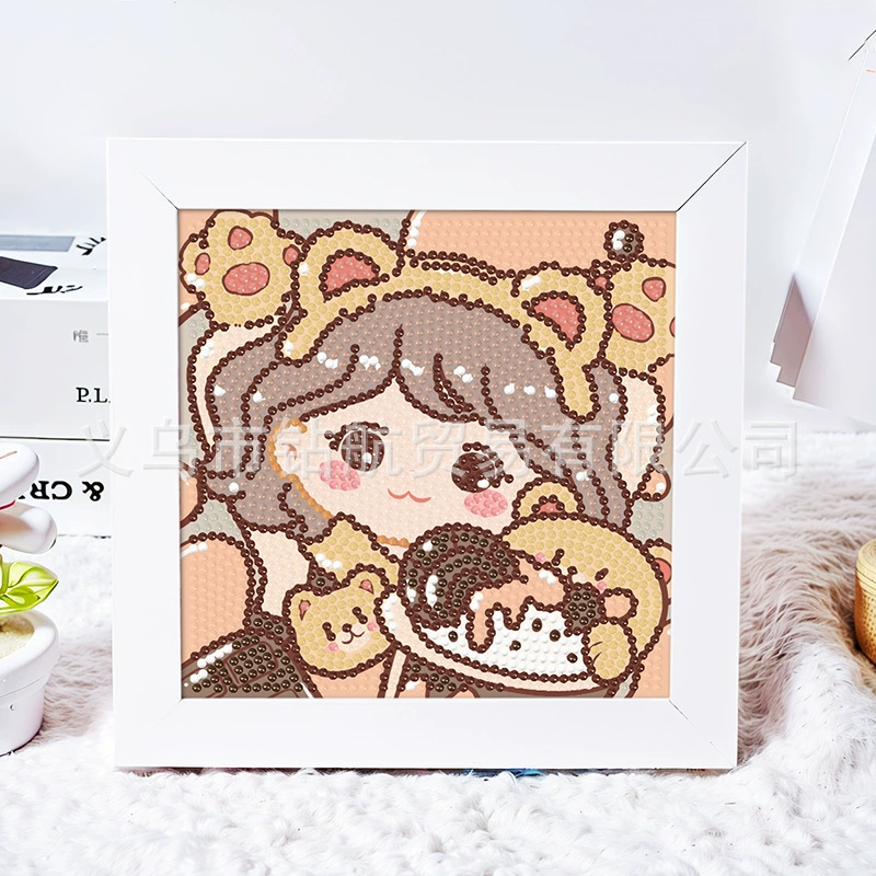 Даймонд-пейнтинг (Sanrio) Kuromi и смешанные мультфильмы, 17×17 см, полный страз DIY набор, детское рукоделие