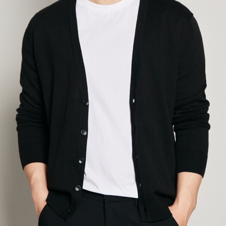 Men's knitted cardigan with collar, thin spring and autumn casual top, jacket, air-conditioning shirt, open-front knitwear Men's knitted cardigan with collar, thin spring and autumn casual top, jacket, air-conditioning shirt, open-front knitwear