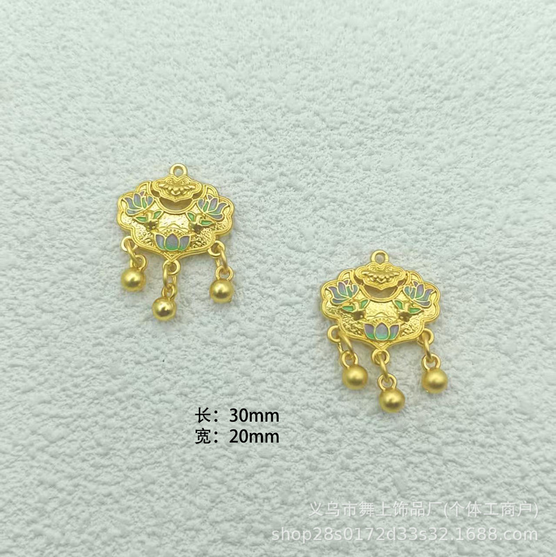 古法沙金保色福锁吊坠手工项链手链饰品配件diy宠物挂饰现货速发|undefined