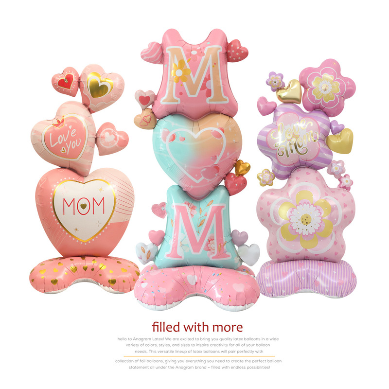 Party Decoration Photograph Background Props Toy Balloon 4D Stereoscopic Standing Super Large Mother's Day Balloon