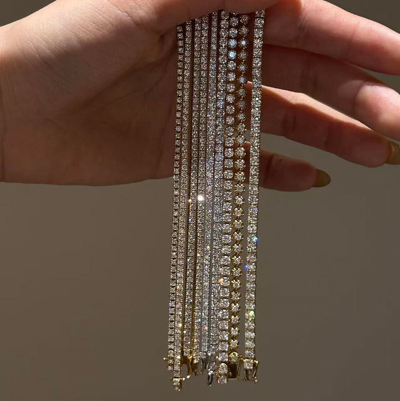 Au750 Tennis Bracelet for Women, Custom-Made with Natural Diamonds and Lab-Grown Diamonds, 15 Points, 25 Points, 50 Points, 18K Gold Jewelry Custom Processing Au750 Tennis Bracelet for Women, Custom-Made with Natural Diamonds and Lab-Grown Diamonds, 15 Points, 25 Points, 50 Points, 18K Gold Jewelry Custom Processing