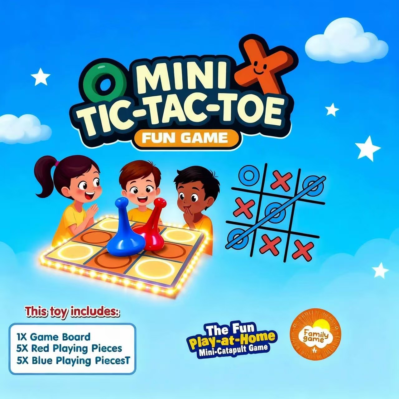 趣味迷你圈叉棋桌游井字棋游戏九宫格棋盘儿童益智桌面游戏跨境