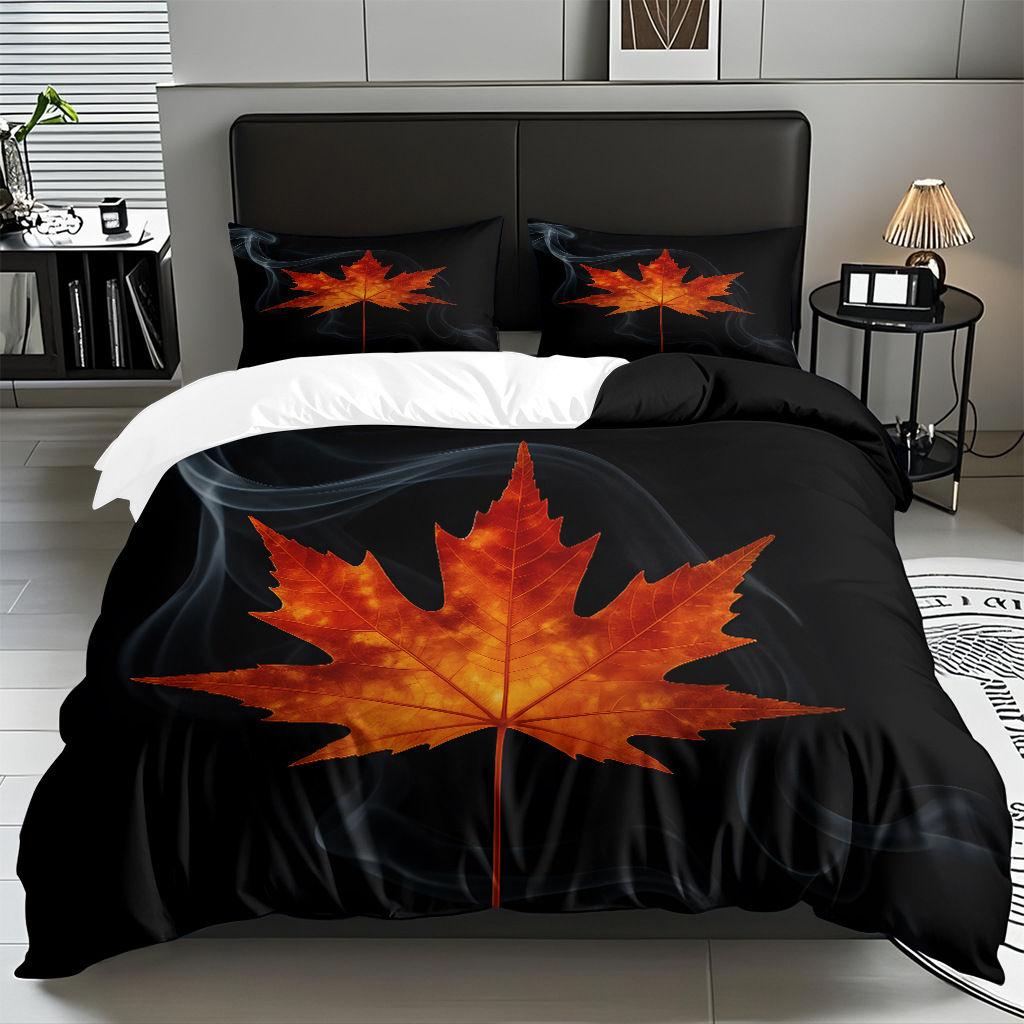 TEMU / JIT comercio exterior hogar patrón de hojas de colchón molido cubierta de colchón de tres piezas de fábrica directa a la figura puede fijarse