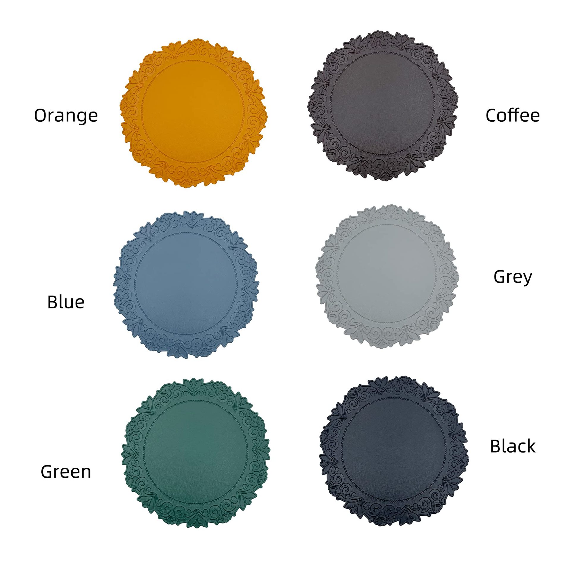 Vintage encaje de cuero mantel de PVC en relieve redondo occidental placemat Palacio estilo placa estera montaña estera de mesa antideslizante aislamiento térmico