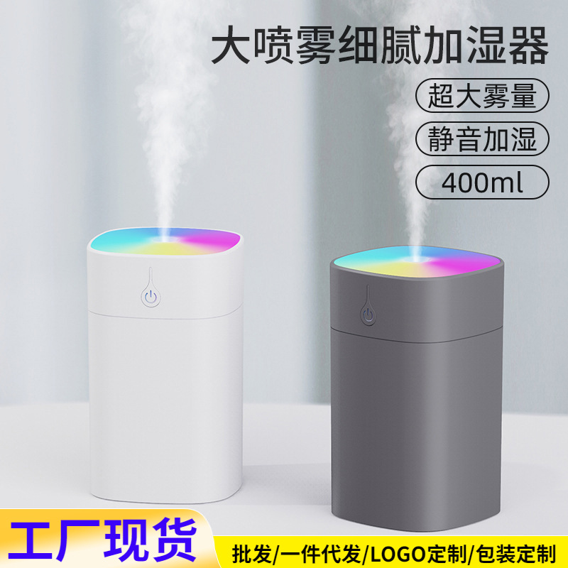 Cross-Border Small Humidifier Bedroom Home Mini Super Large Fog Volume Colorful Atmosphere Light Silent Air Humidifier