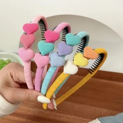 Children's bangs clip fringe hair tie for girls, flower heart toothed baby hair accessories, non-squeezing headwear for little girls