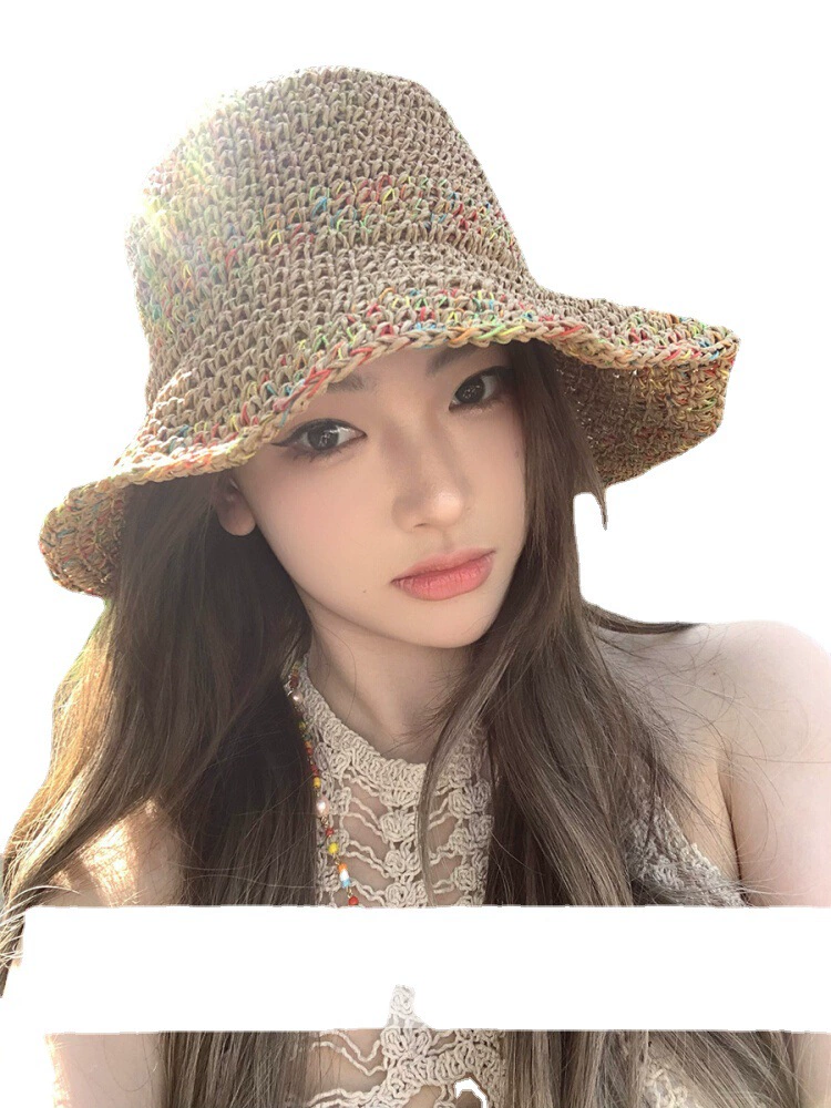 瑾琰 Summer breathable beach woven sun hat, beach style