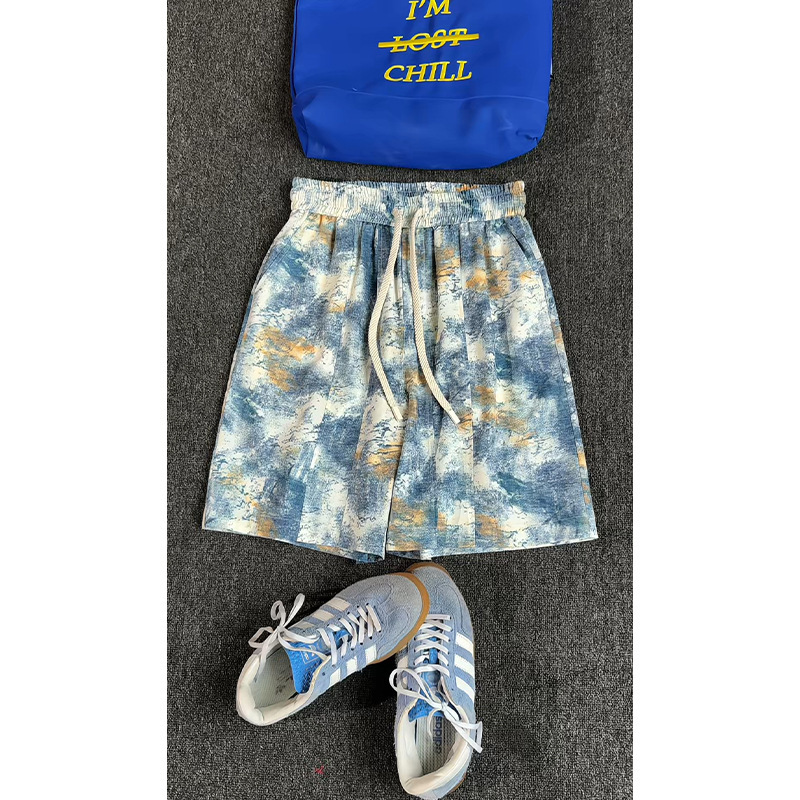 American-Style Floral Quarter-Length Shorts for Men, Summer Thin Ice Silk Quick-Dry Sports Pants, Hawaiian Beach Shorts, Plus Size American-Style Floral Quarter-Length Shorts for Men, Summer Thin Ice Silk Quick-Dry Sports Pants, Hawaiian Beach Shorts, Plus Size