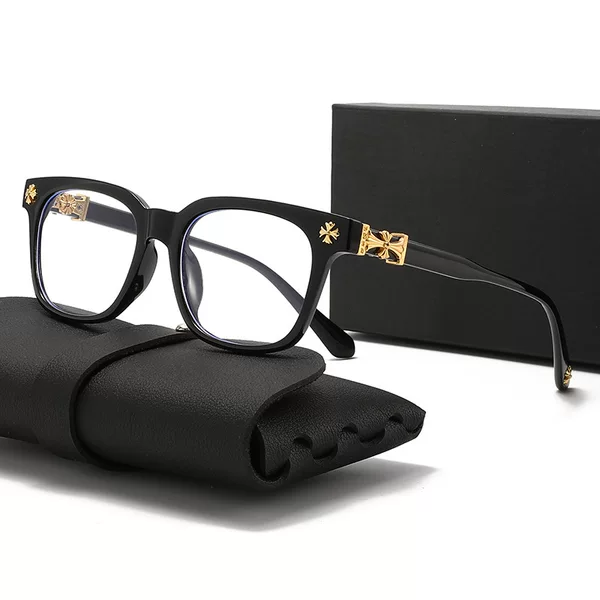 European and American Cross-Border New Style Sunglasses for Men and Women, Square Frame, Anti-Blue Light, Flat Lenses, Classic Travel Fashion Optical Glasses