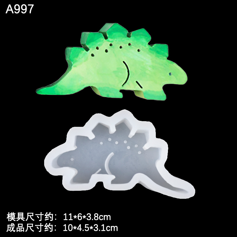 Nuevo dinosaurio de la historieta jirafa y otros modelado silicona animal aromaterapia cristal gota plástico juguete molde vela